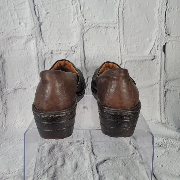 Born Womens‎ 8.5 Toby II Casual Slip On Wedge Clogs Brown Leather Nursing Shoes - Picture 5 of 9